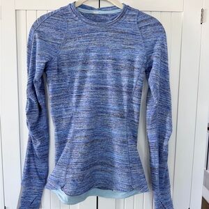 Lululemon Stylish Heathered Blue Long Sleeve Top-Size small